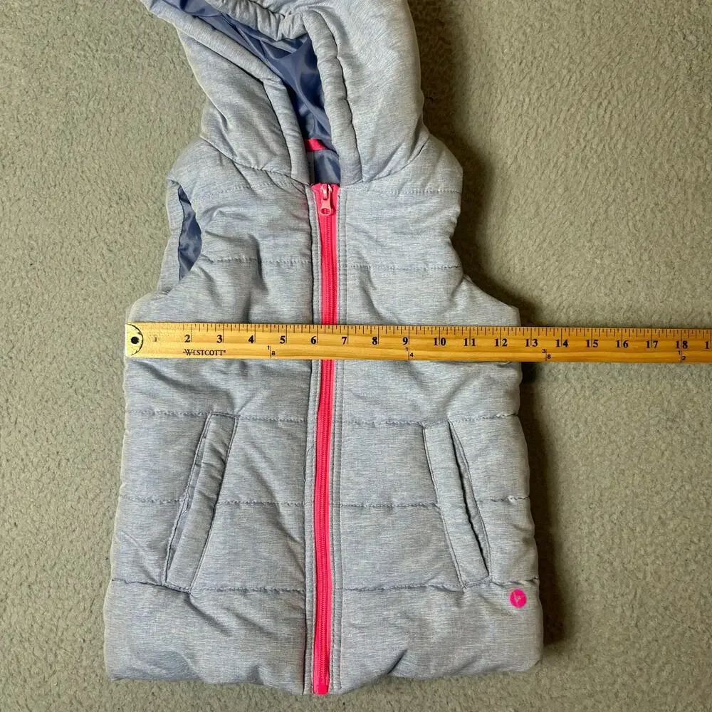 90 Degree by Reflex Vest Girls S Light‎ Blue Full Zip Hoodie Puffer Sleeveless